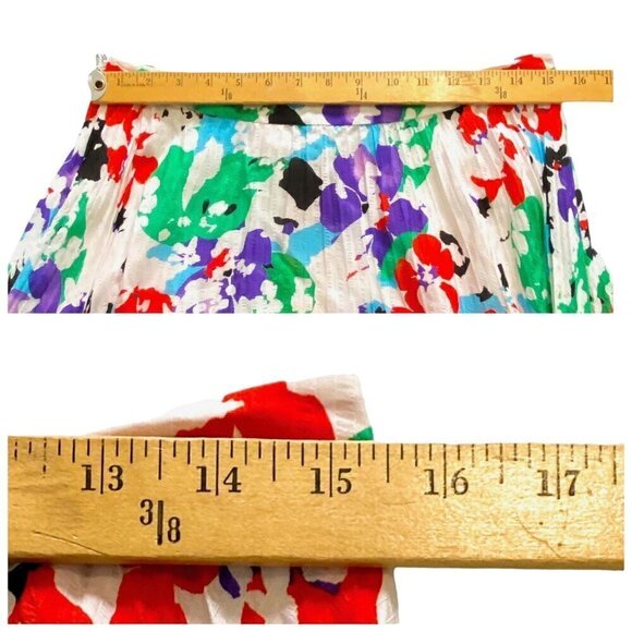 Tanya Taylor Jeana Midi Skirt, Multi Color Printed Soft Pleats, Size 10, NWT - Picture 9 of 10
